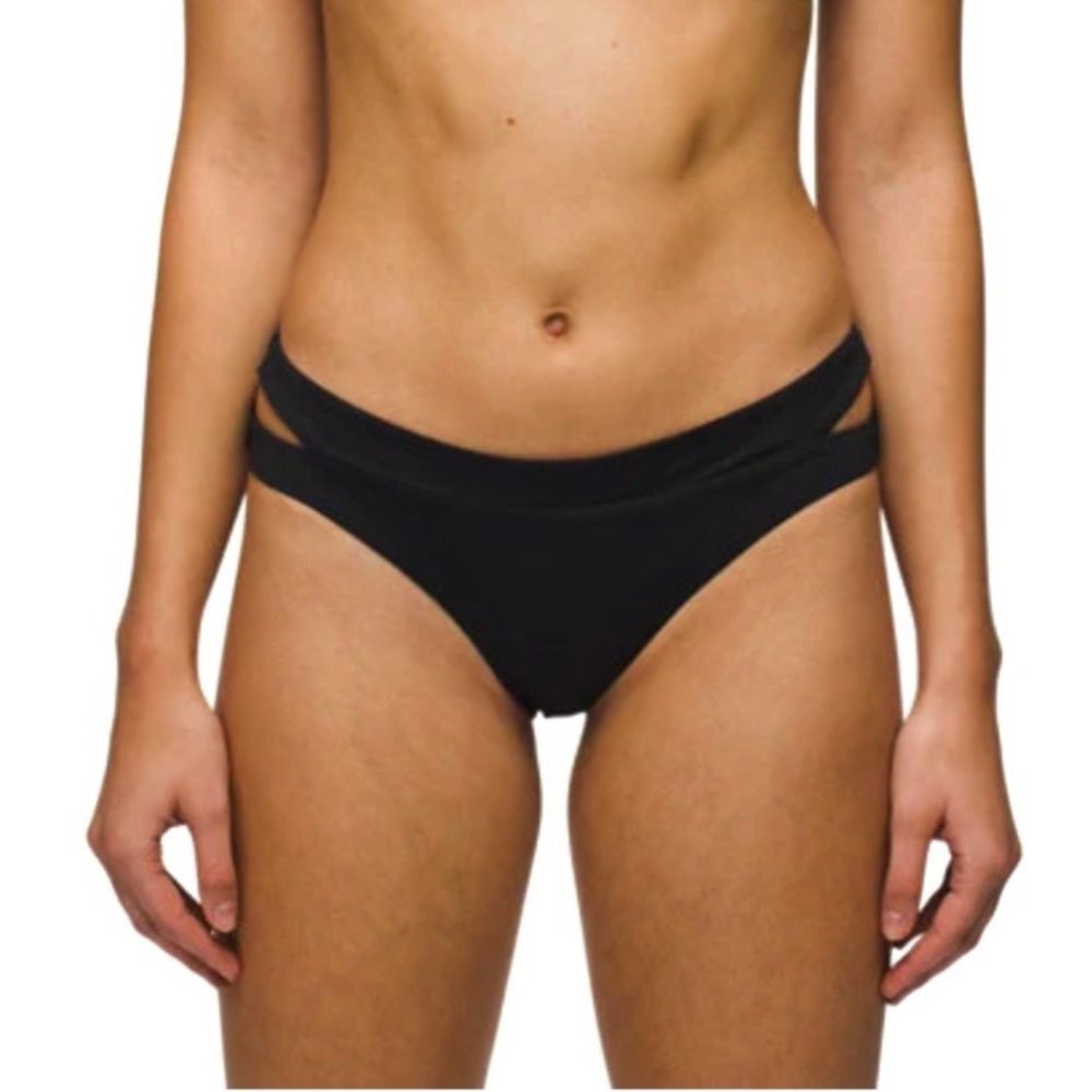 (A13) Prana Sugar Shore Black Bikini Bottom Size Large, NWT